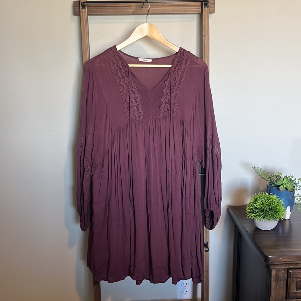 Long sleeve dress, purple, size medium